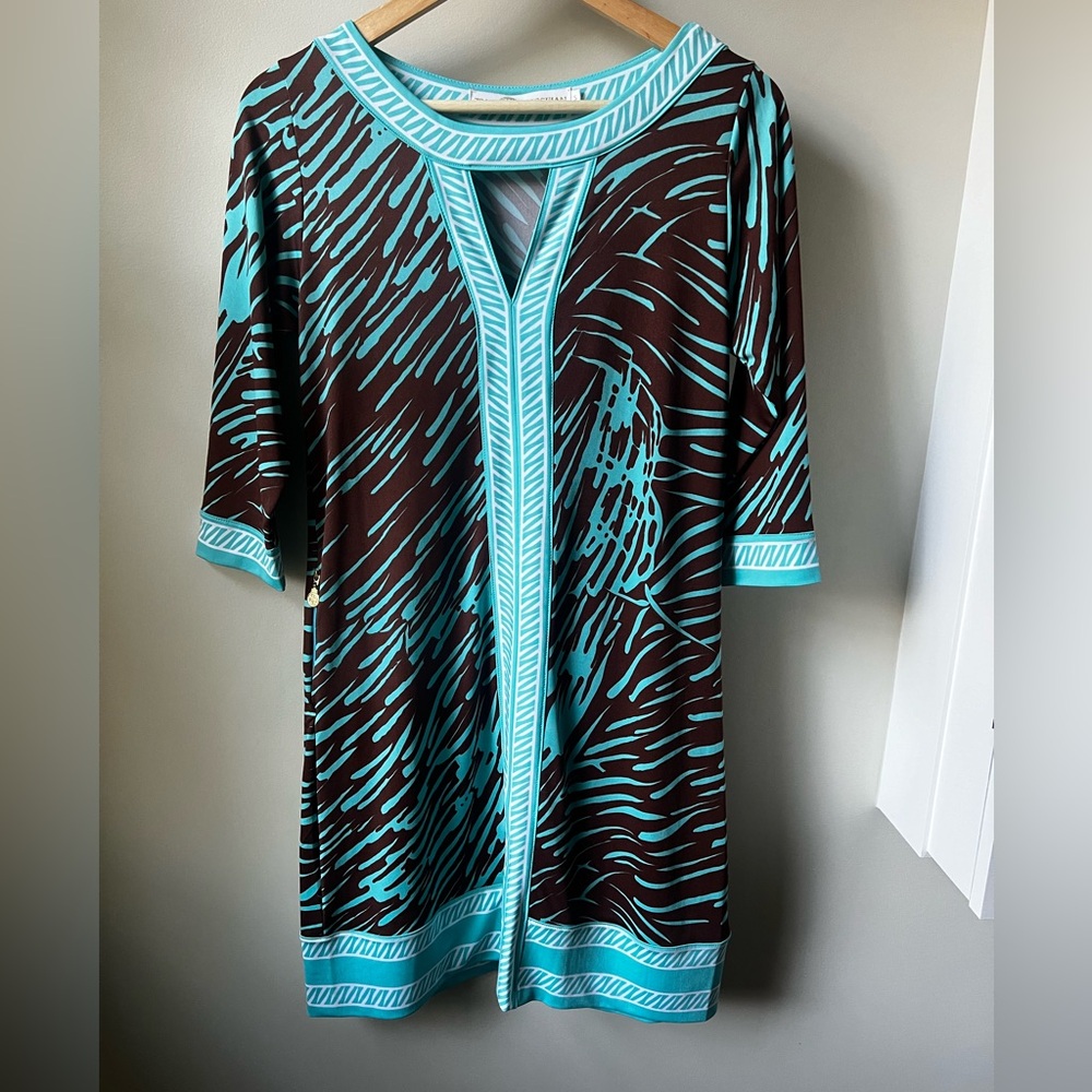 TRACY NEGOSHIAN Valerie Dress Animal Print Mob Wife Resortwear Travel Stretch S